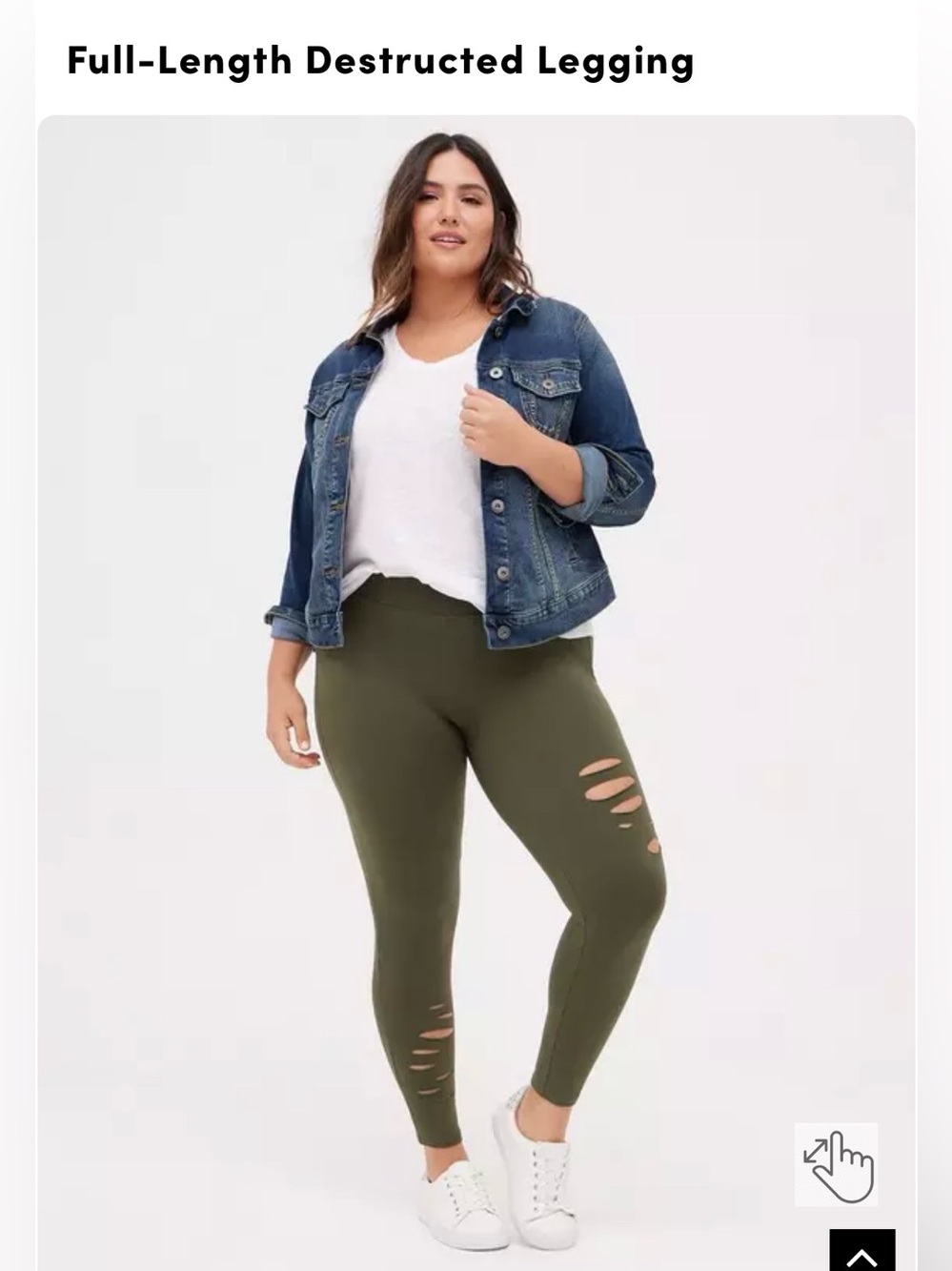 NWOT Torrid Olive Destructed Full-Length Leggings